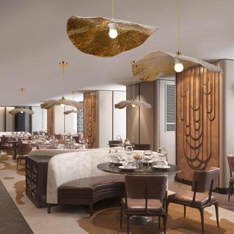 Arisha Natural Lotus Leaf Metal Pendant Light | ventumra