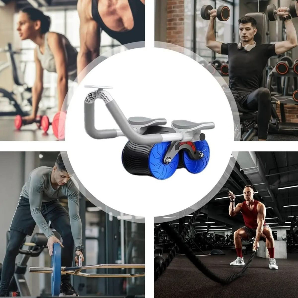 PulseFlex Fitness Roller — Spring-Assisted Design and Integrated Return Mechanism for Abdominal and Hip Training