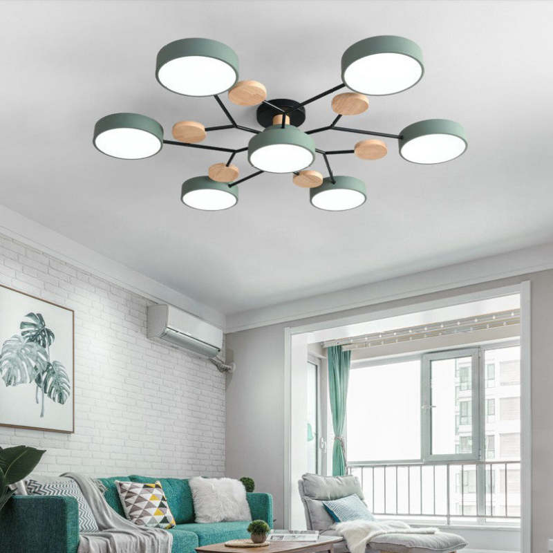 Arisha Ceiling Light, Wood Round for Living Room | ventumra