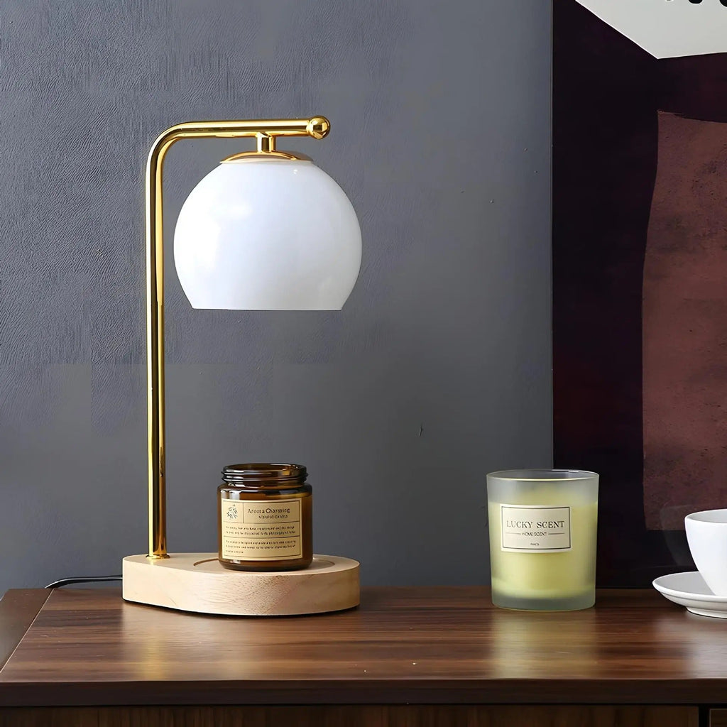 LumaCrest Table Lamp and Candle Warmer with Ambient Glow