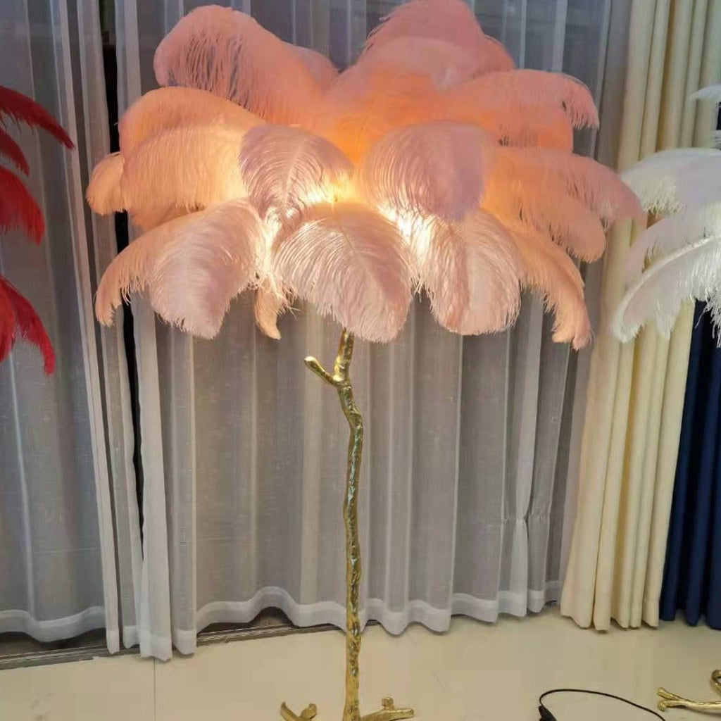 O'Moore Nordic Luxury Unique Ostrich Feather Floor Lamp/Table Lamp - Neutralighting