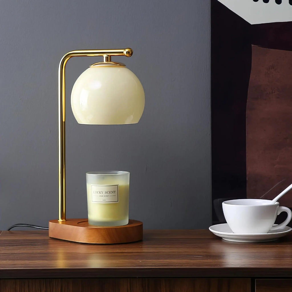 LumaCrest Table Lamp and Candle Warmer with Ambient Glow