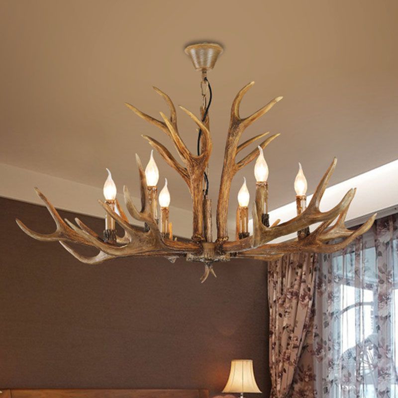 Silva Retro Deer Antlers Candle light Horn Resin Chandelier | ventumra
