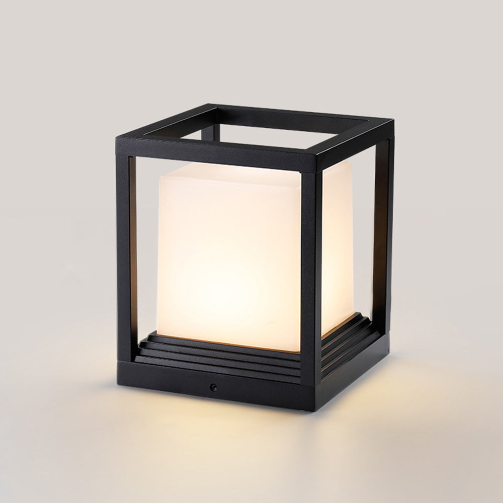 Ray Modern Rectangular Metal Outdoor Lamps, Black | ventumra