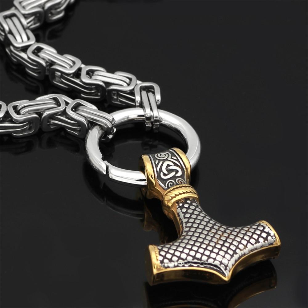 Viking Wolf Head & Mjolnir Chain Necklace/Bracelet | ventumra