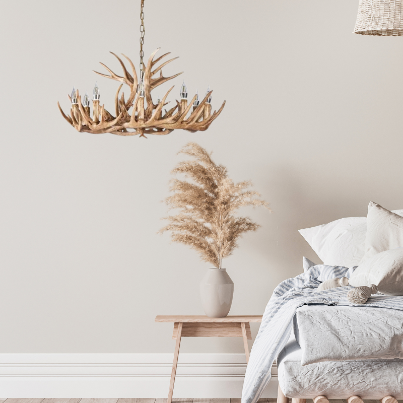 Silva Retro Deer Antlers Candle light Horn Resin Chandelier | ventumra