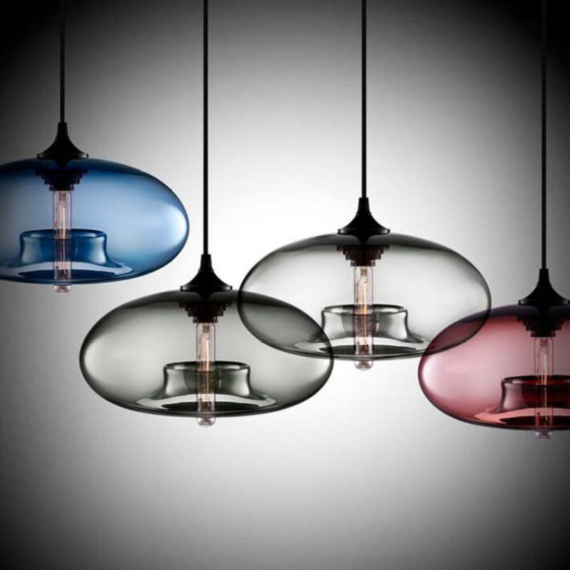 Valentina Modern Bread Shaped Glass Pendant Light, 6 Colour | ventumra