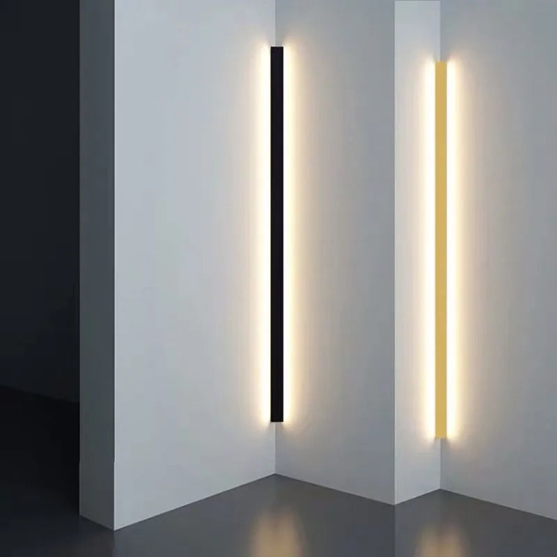 Gravo minimalistische lineaire metalen wandlamp, goud/zwart/wit | ventumra
