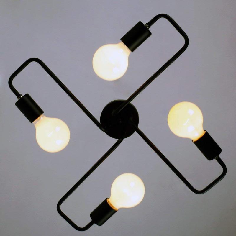 Arisha Vintage Modern Minimalist Industrial Metal Black Ceiling Lamp | ventumra