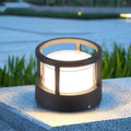 Zyra Modern Metal Cylindrical Outdoor Bollard Light, Black | ventumra