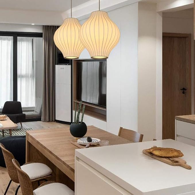 LumiBulle Silk And Steel Pendant Light For Modern Spaces