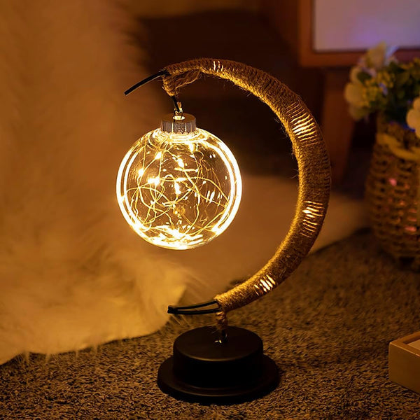 Aurelle | Warm Glass Moon Lamp for Soft Ambient Lighting