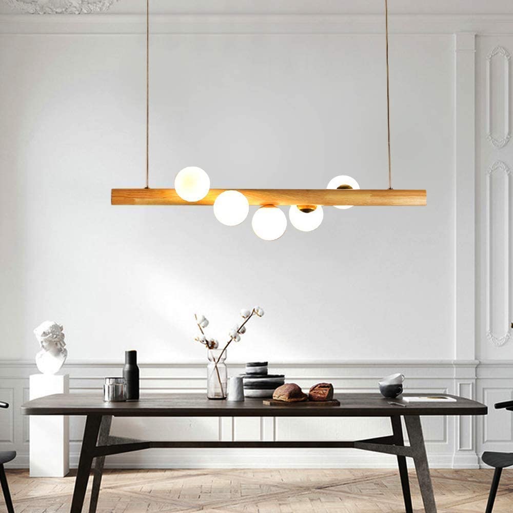 Valentina Glass Bubble Pendant Light Wood/Walnut | ventumra