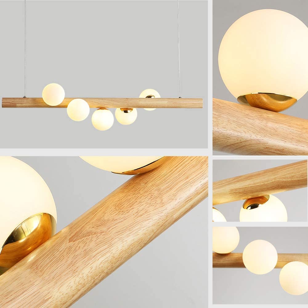 Valentina Glass Bubble Pendant Light Wood/Walnut | ventumra