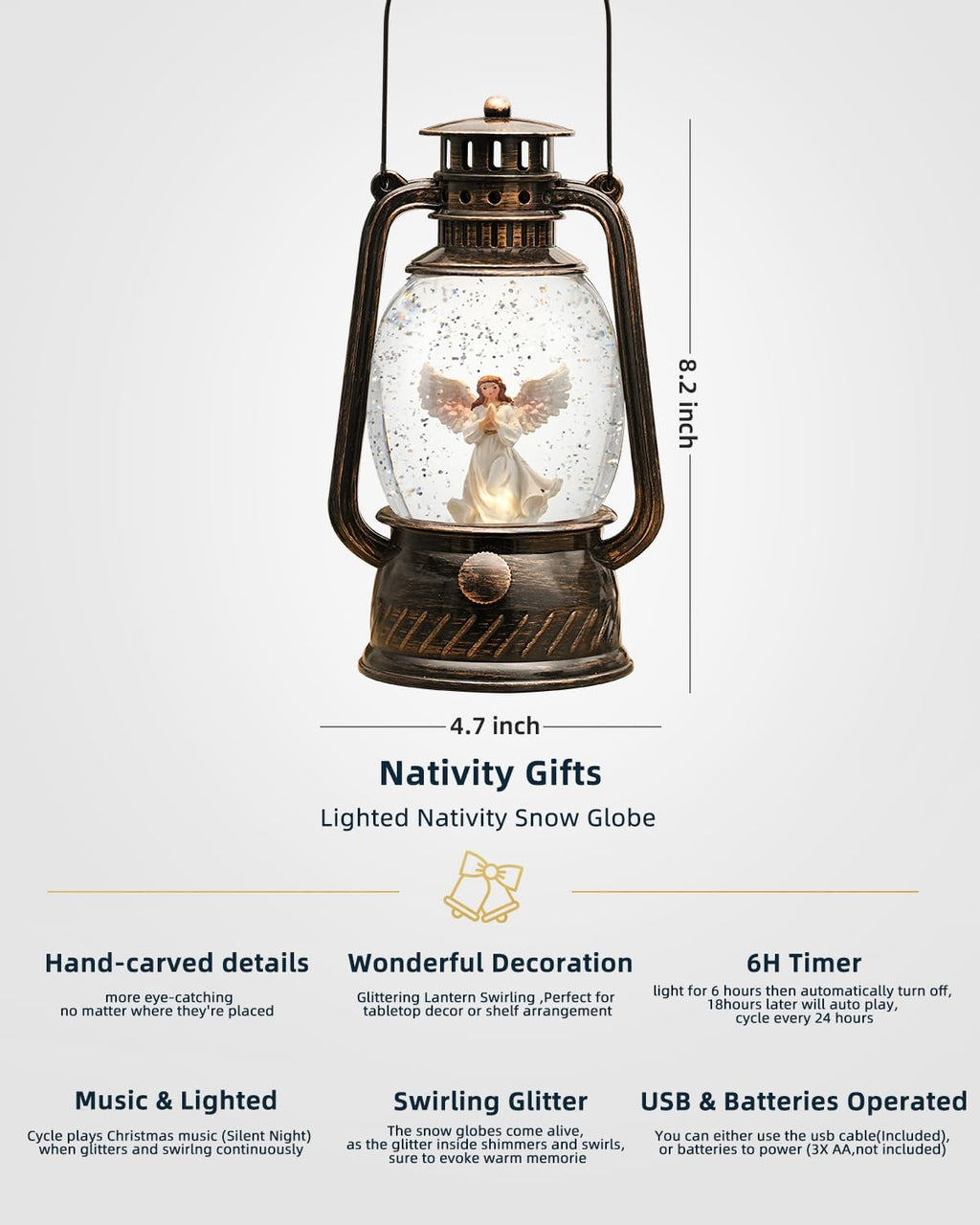 Pumpkin Autumn Decorative Lamp — Warm LED Light, 6-Hour Timer