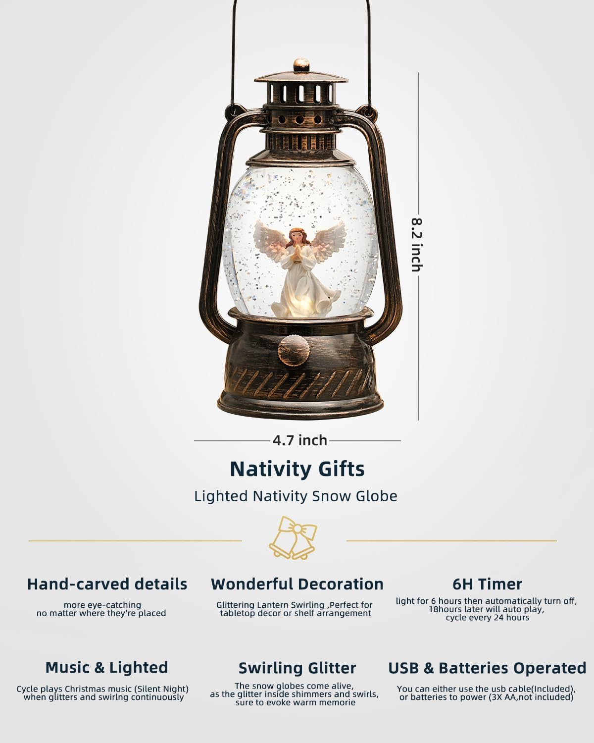 Pumpkin Autumn Decorative Lamp — Warm LED Light, 6-Hour Timer