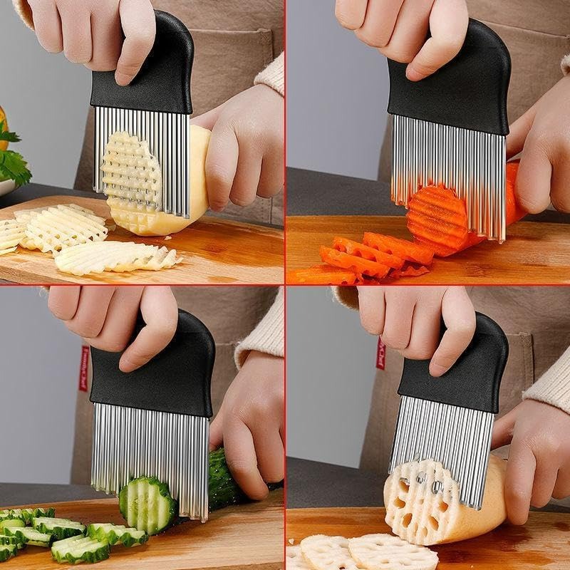 High-Quality Stainless Steel Crinkle Cutter — Rust-Resistant