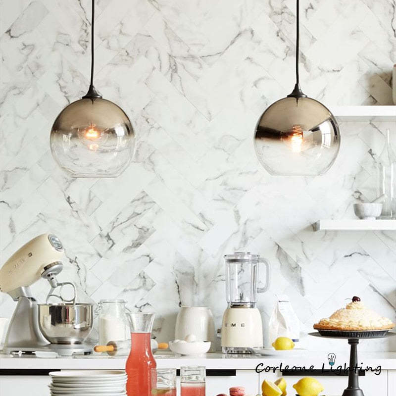 Brina Frosted Balloon Pendant Light Gradient | ventumra