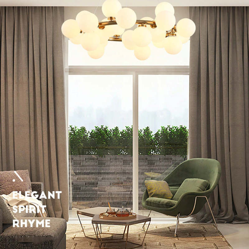 Valentina Bass Glass Bubble Golden Chandelier | ventumra