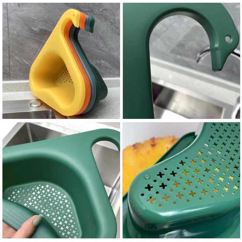 AquaNest Corner Sink Caddy — Stable Kitchen Drain Basket