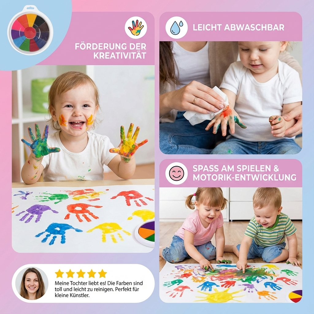 Set di colori a dita per bambini — Colori creativi per piccoli artisti