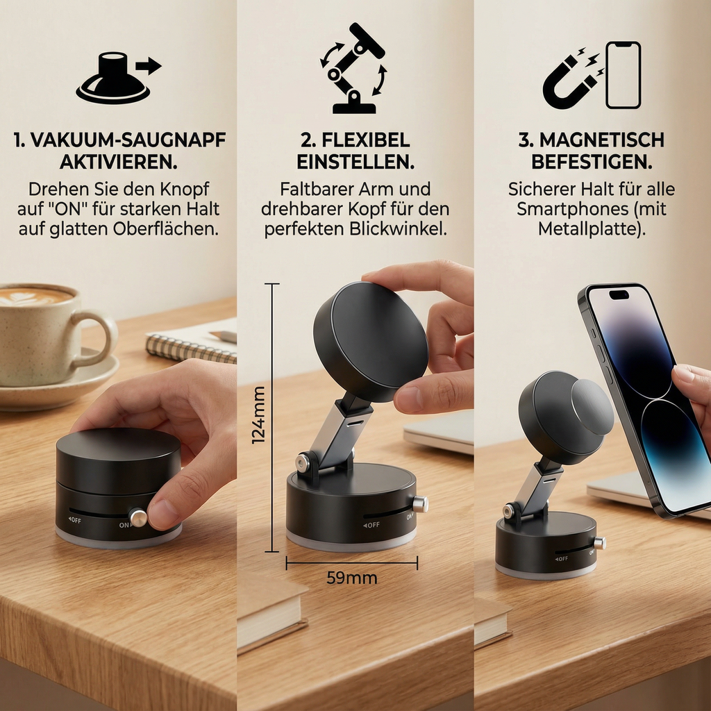 StabiloGrip Phone Holder — Secure, Hands-Free Smartphone Mount