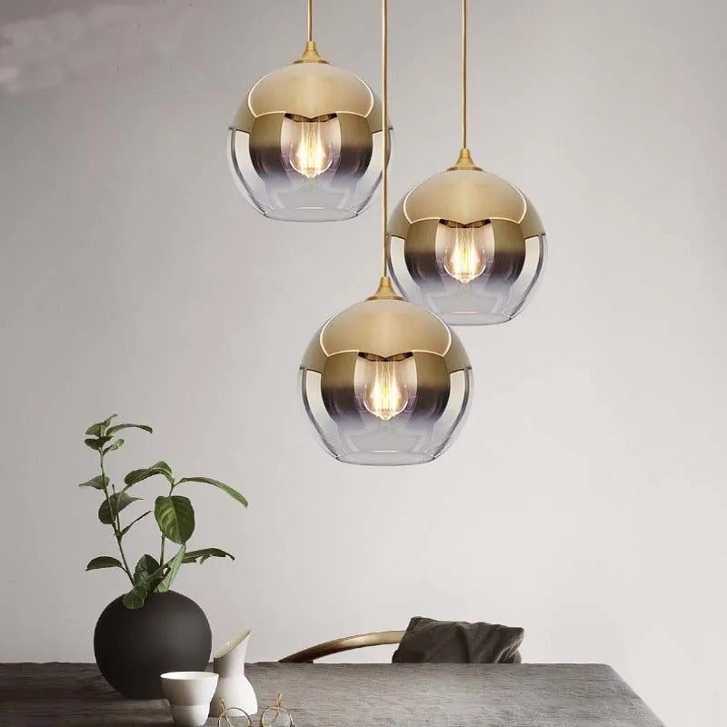 BlossomGlow Rose Pendant Light With Clear Glass Shade And Ombre Finishes