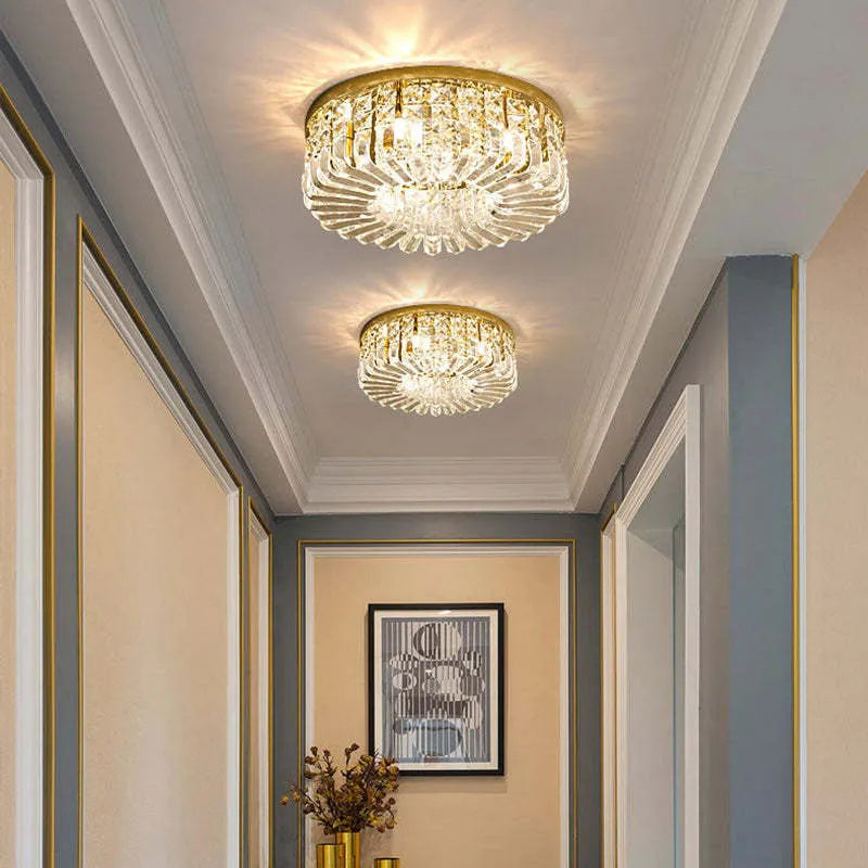 Kristy Luxury Flush Mount Metal/Crystal Ceiling Light | ventumra