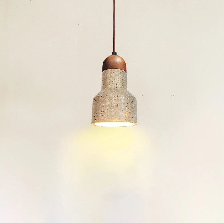 Ardent Travertine Cement Pendant Light With Wabi Studio Style