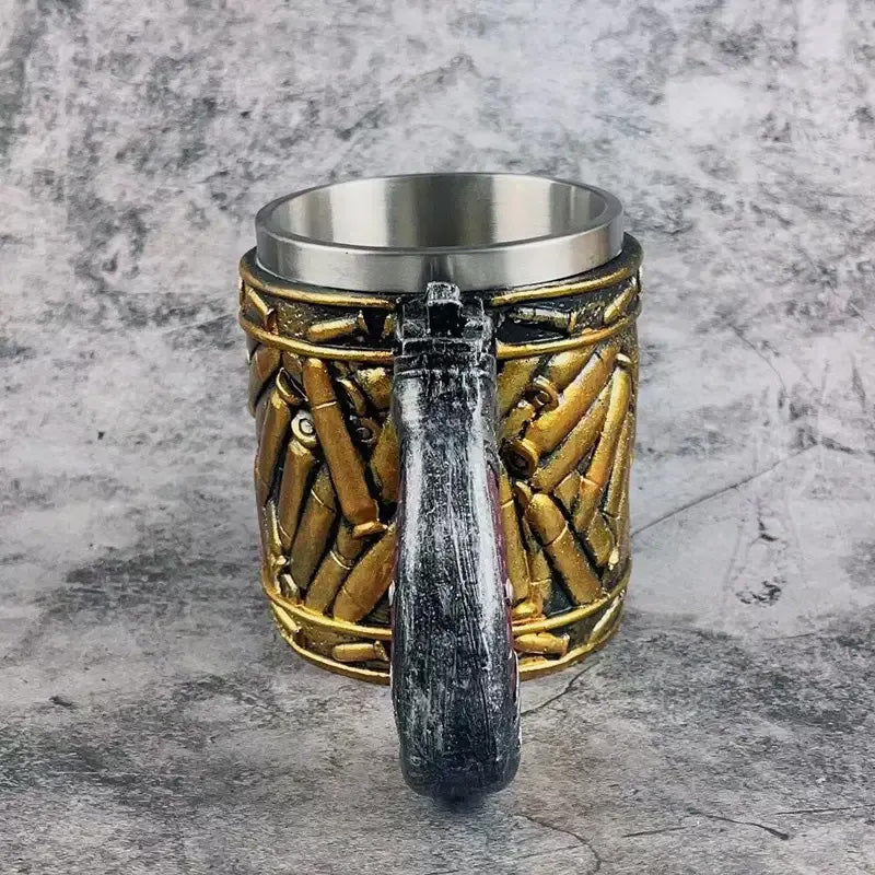Stainless Steel Beer Mug — Distinctive Design, Comfortable Handle