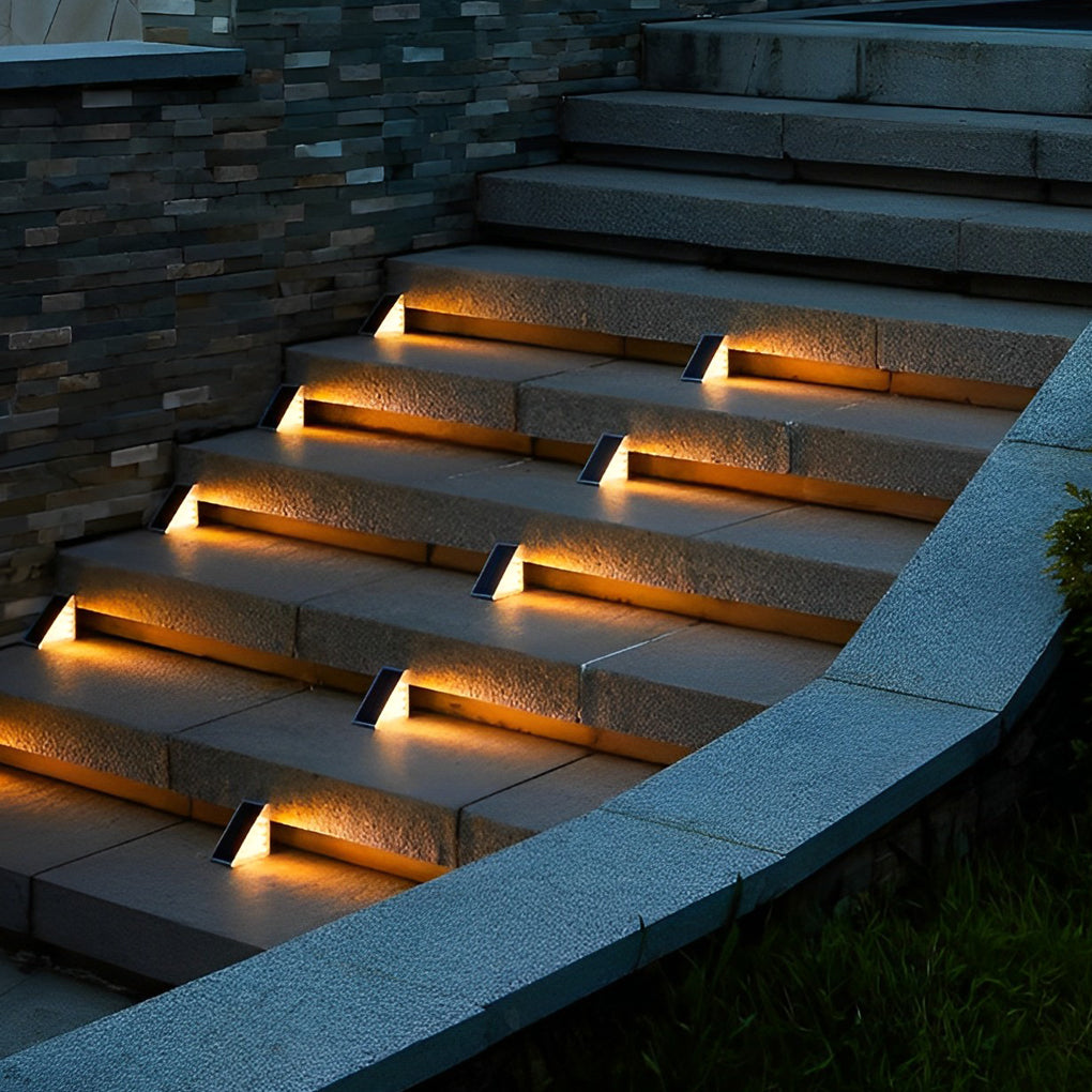 Triangular Solar LED Step Light — Waterproof Outdoor Lighting