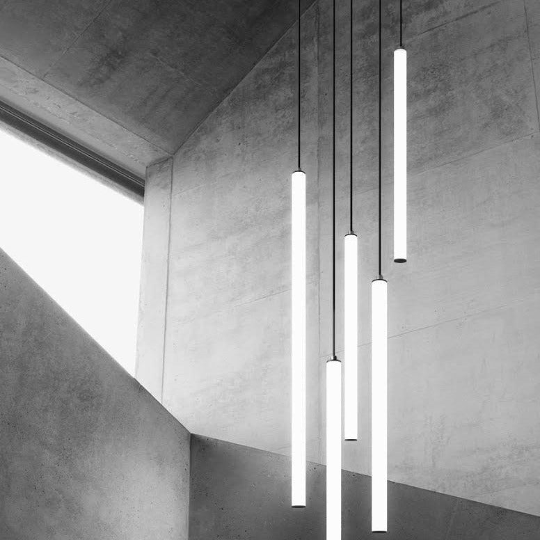 Lysara | Scandinavian LED Rod Pendant in Black and Gold