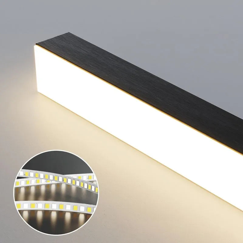 Arisha Minimalist Linear Metal Pendant Light, White/Black | ventumra