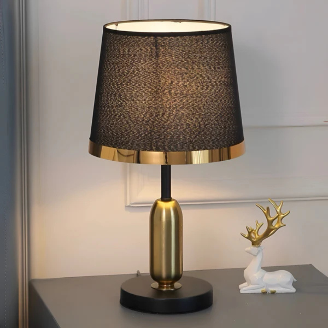 Merrow Modern Black Fabric Shade Table Lamp For Bedside Use