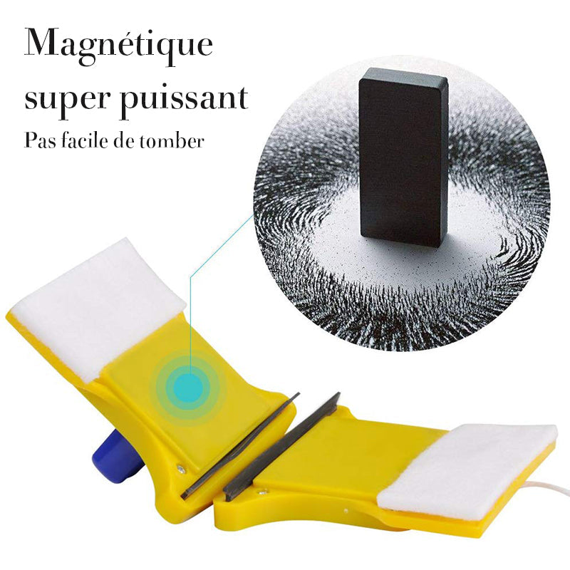 Curățător magnetic pentru ferestre, cu două fețe - unealtă pentru geamuri cu panouri duble