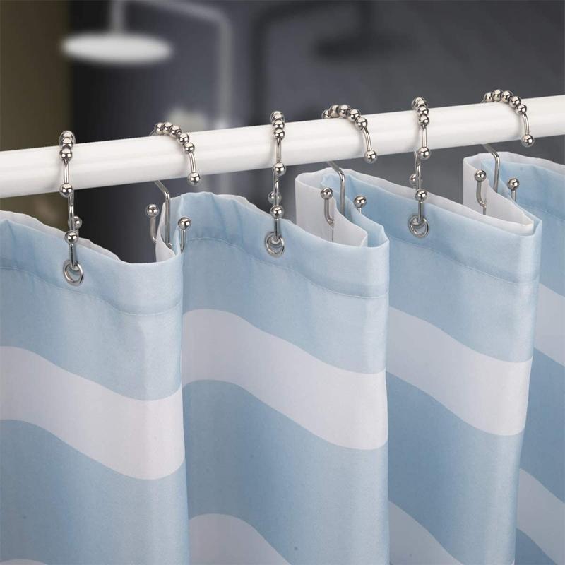 AquaGlide Stainless Steel Shower Hooks, 12-Pack — Ball Bearing