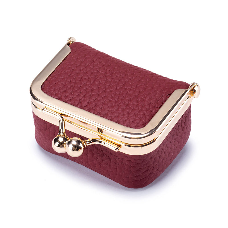 LuxeBox Mini-smykkeskrin — ekte skinn, gullspenne