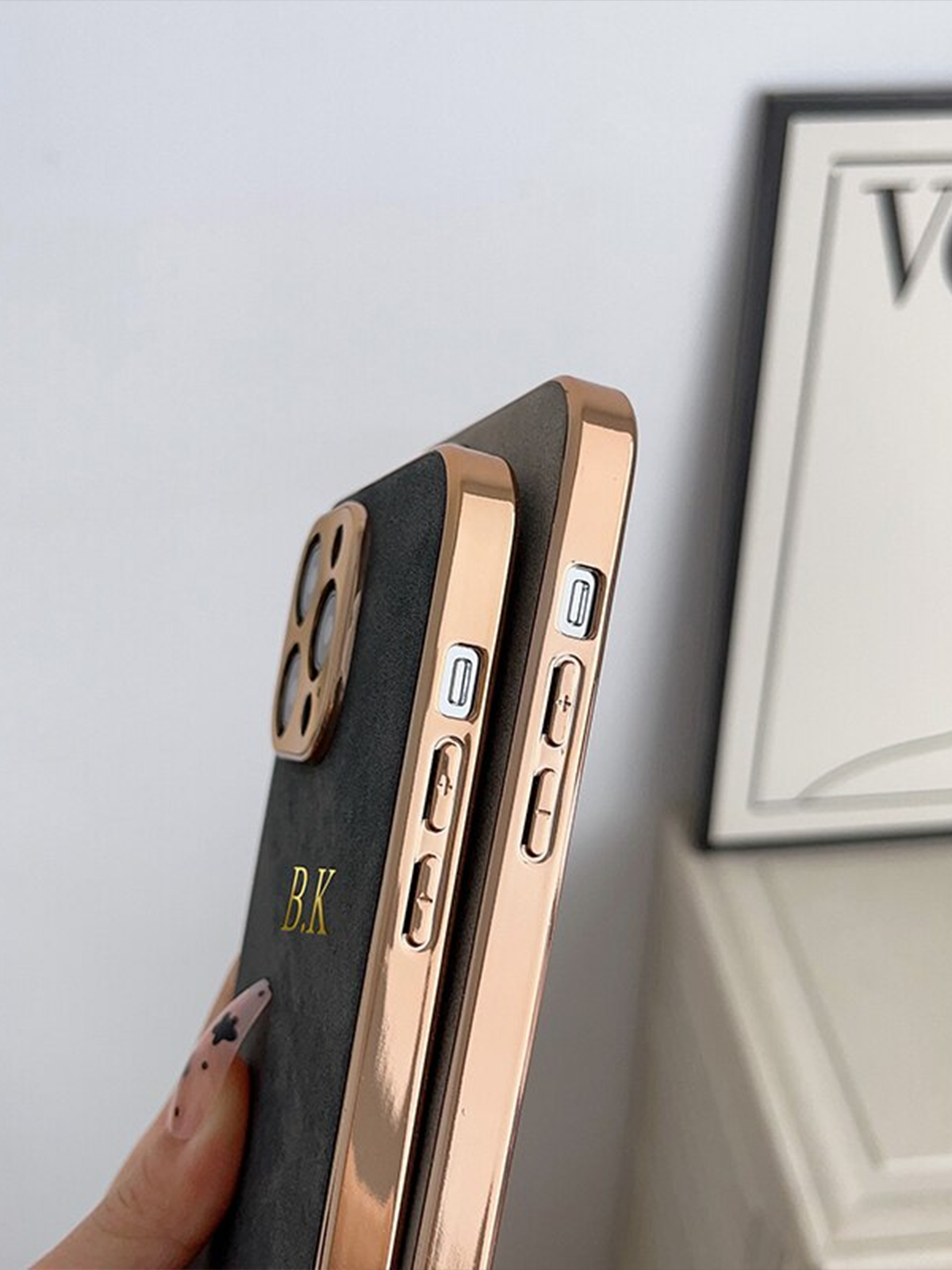 Capa de luxo em pele Luminex para iPhone — estrutura brilhante protetora