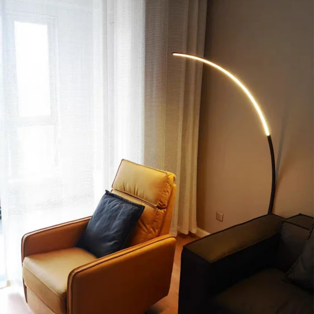 Lumera Minimalist Arc LED Floor Lamp For Living Room