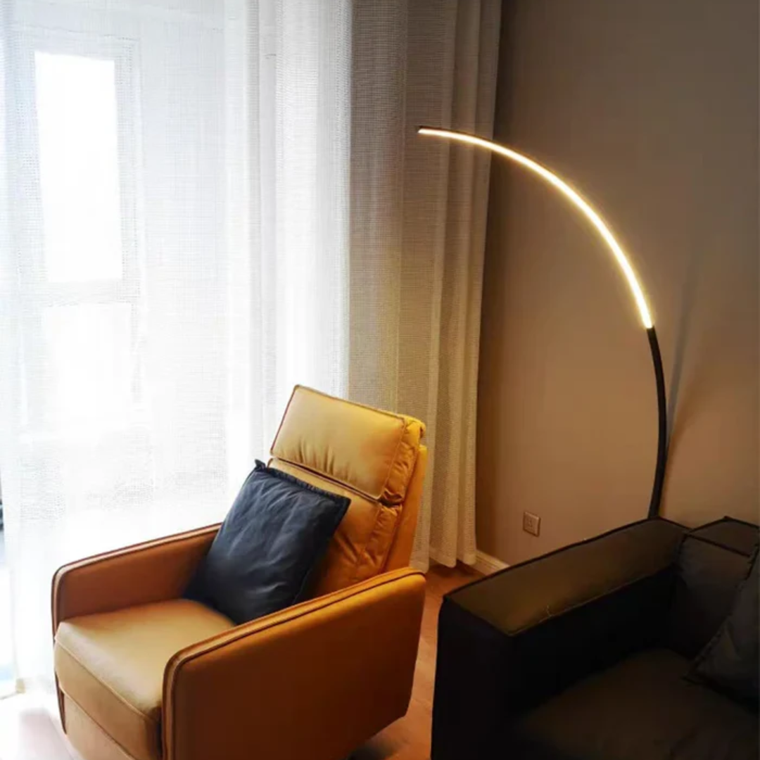Lumera Minimalist Arc LED Floor Lamp For Living Room