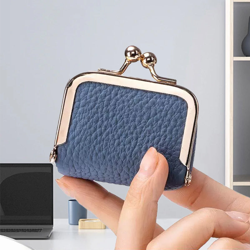 LuxeBox Mini-smykkeskrin — ekte skinn, gullspenne