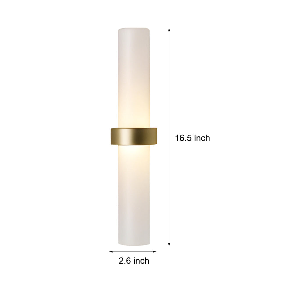 NovaStone | Frosted Glass Tube Wall Lamp in Warm White for Living Room