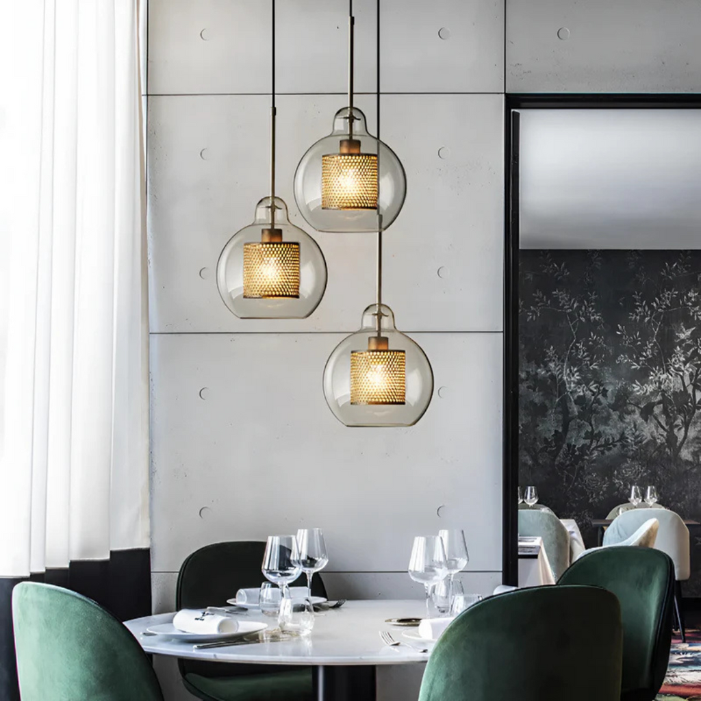 Eldara Glass Dining Pendant Light in Vintage Style