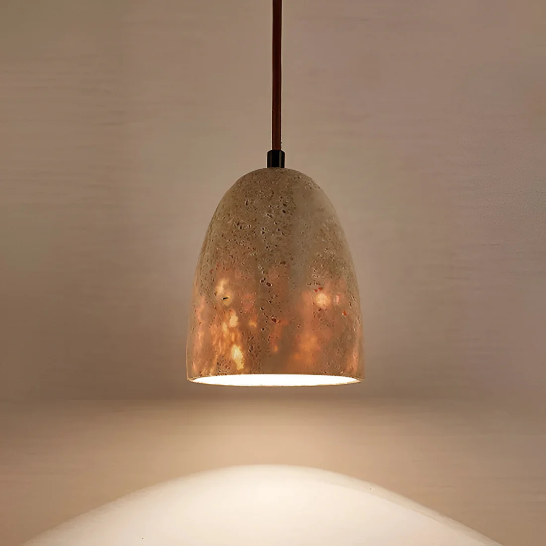 Luminara Retro Travertine Pendant Light For Dining Areas