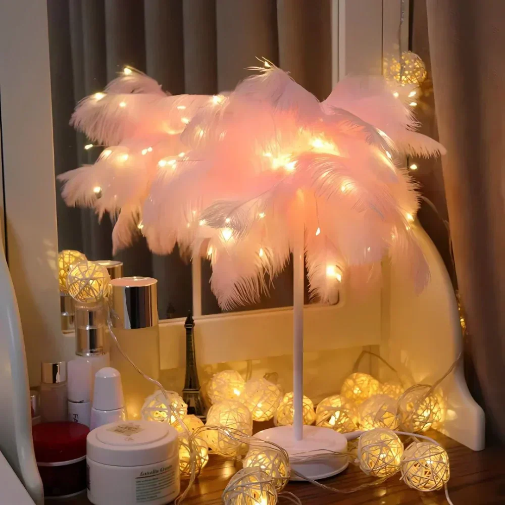 LyraQuill Lamp Feather-Inspired Soft Ambient Lighting For Any Space