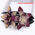 Forcina elegante GlamourClip con doppio fiore - accessorio per capelli alla moda