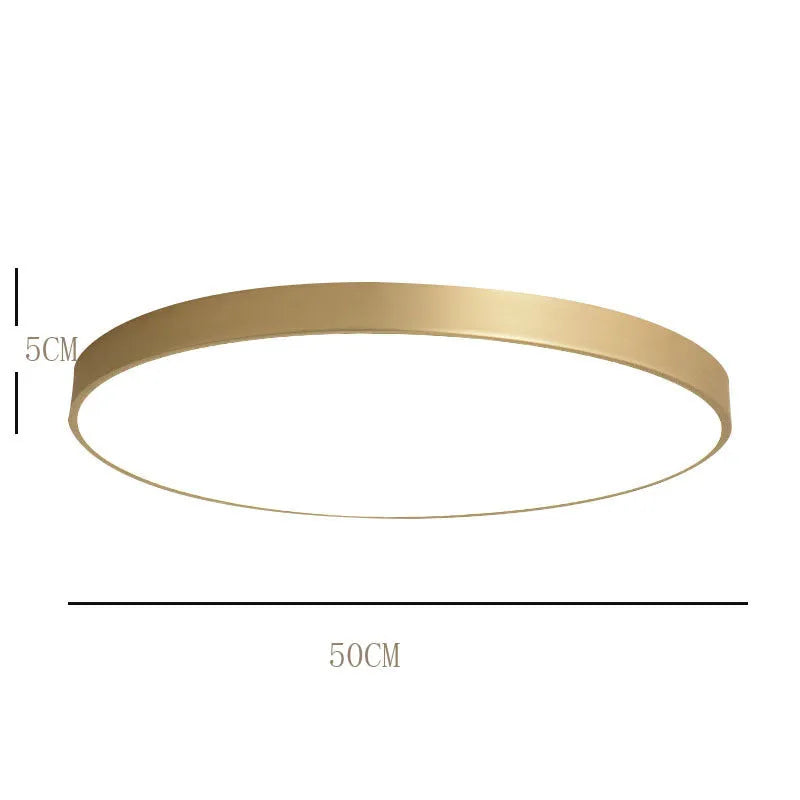 Arisha Nordic LED Gold Round Ceiling Light, Metal & | ventumra