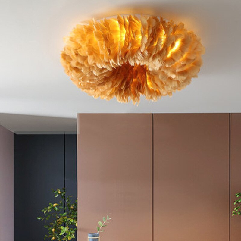 O'Moore Swan Feather Round Ceiling Light | ventumra