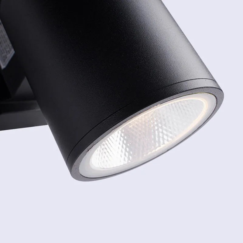 Kren Minimalist Metal Double-headed Outdoor Wall Lamp, Black | ventumra