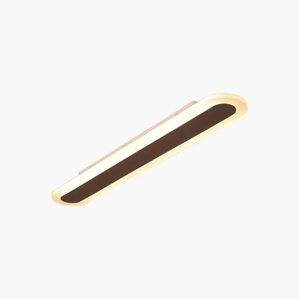 Arisha Minimalist Oval Linear Flush Mount Ceiling Light, White/Coffee - Neutralighting